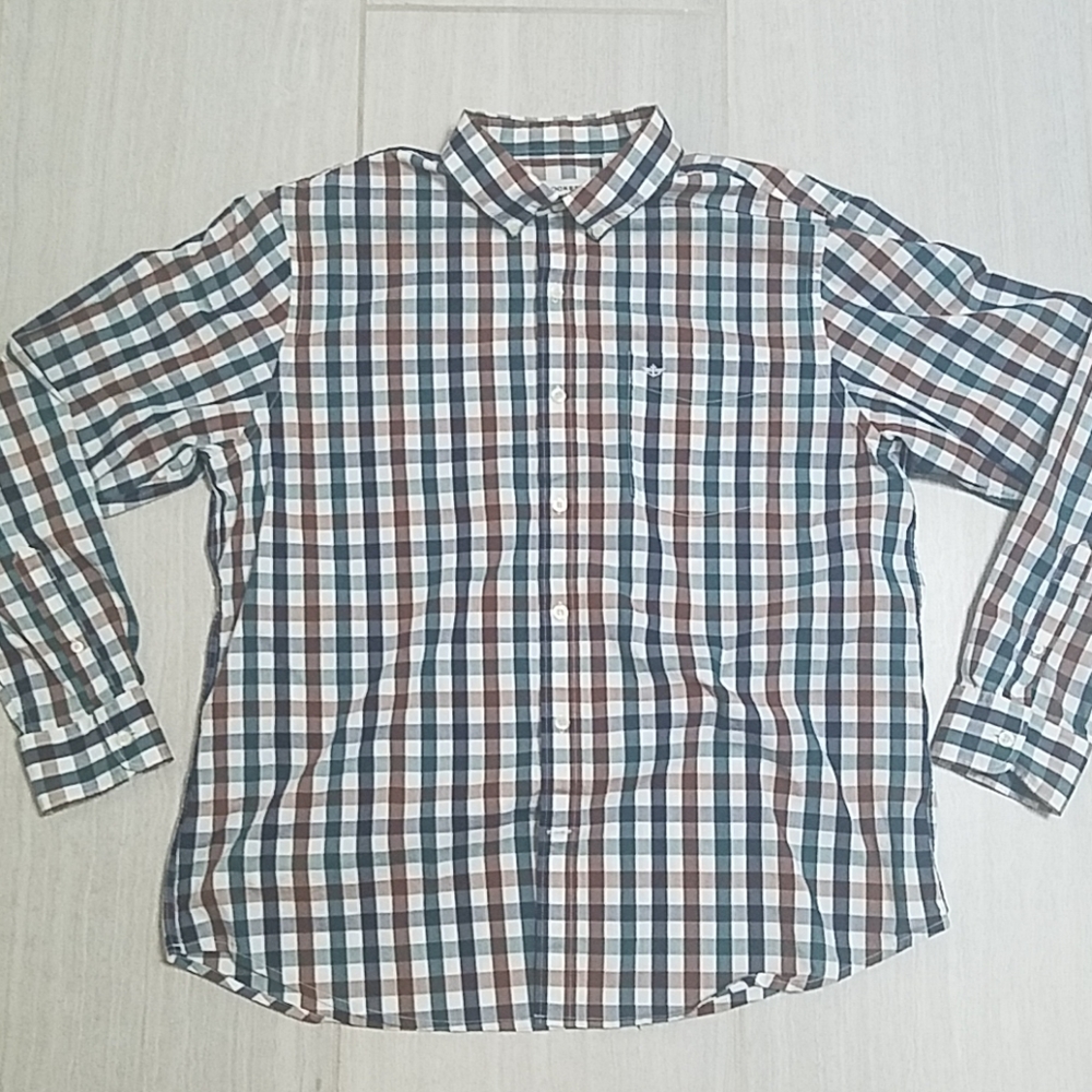 Dockers Mens Button Down Checked Shirt Size Large